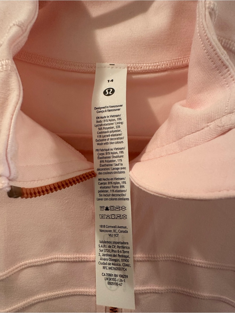 lululemon athletica Pale Pink Full-Zip Bomber Jacket - Picture 3 of 7